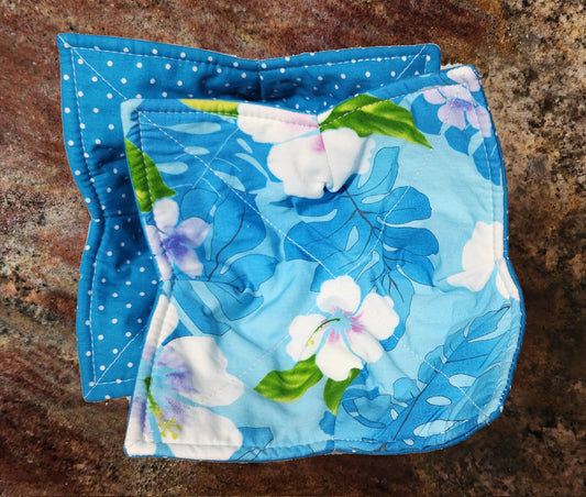 Set of 2 Reversible Microwave Bowl Holders-Aloha Blue
