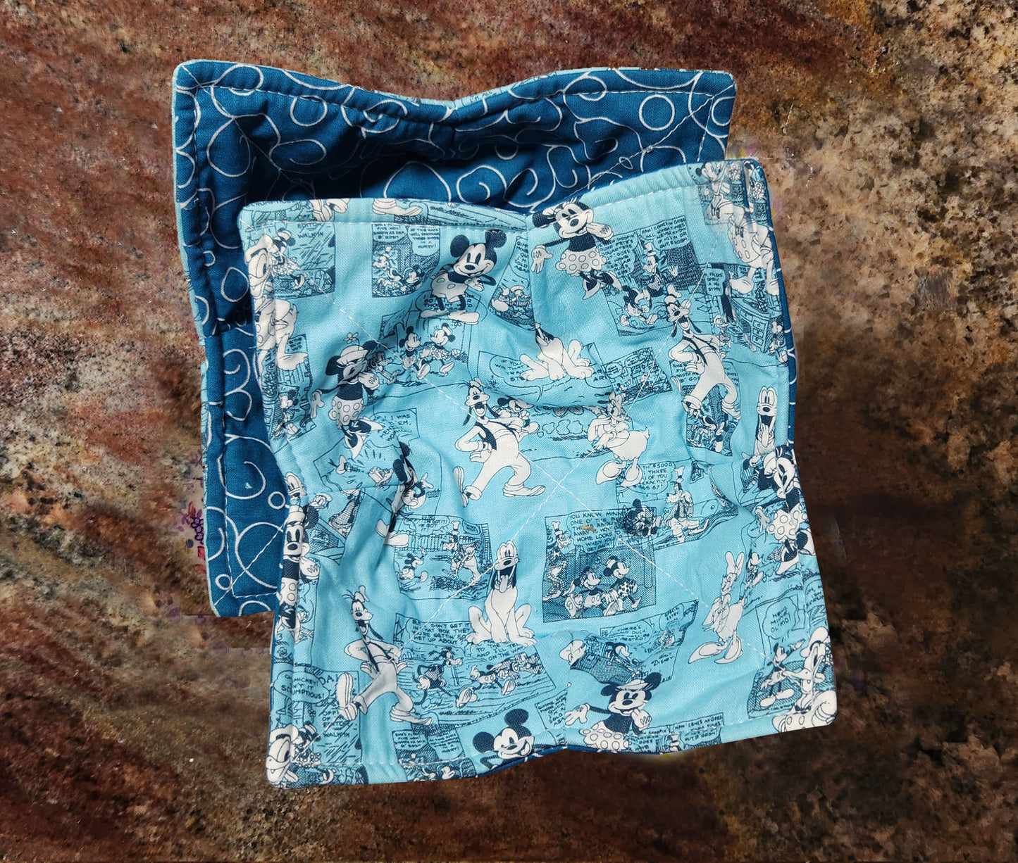 Set of 2 Reversible Microwave Bowl Holders-Mickey & Friends