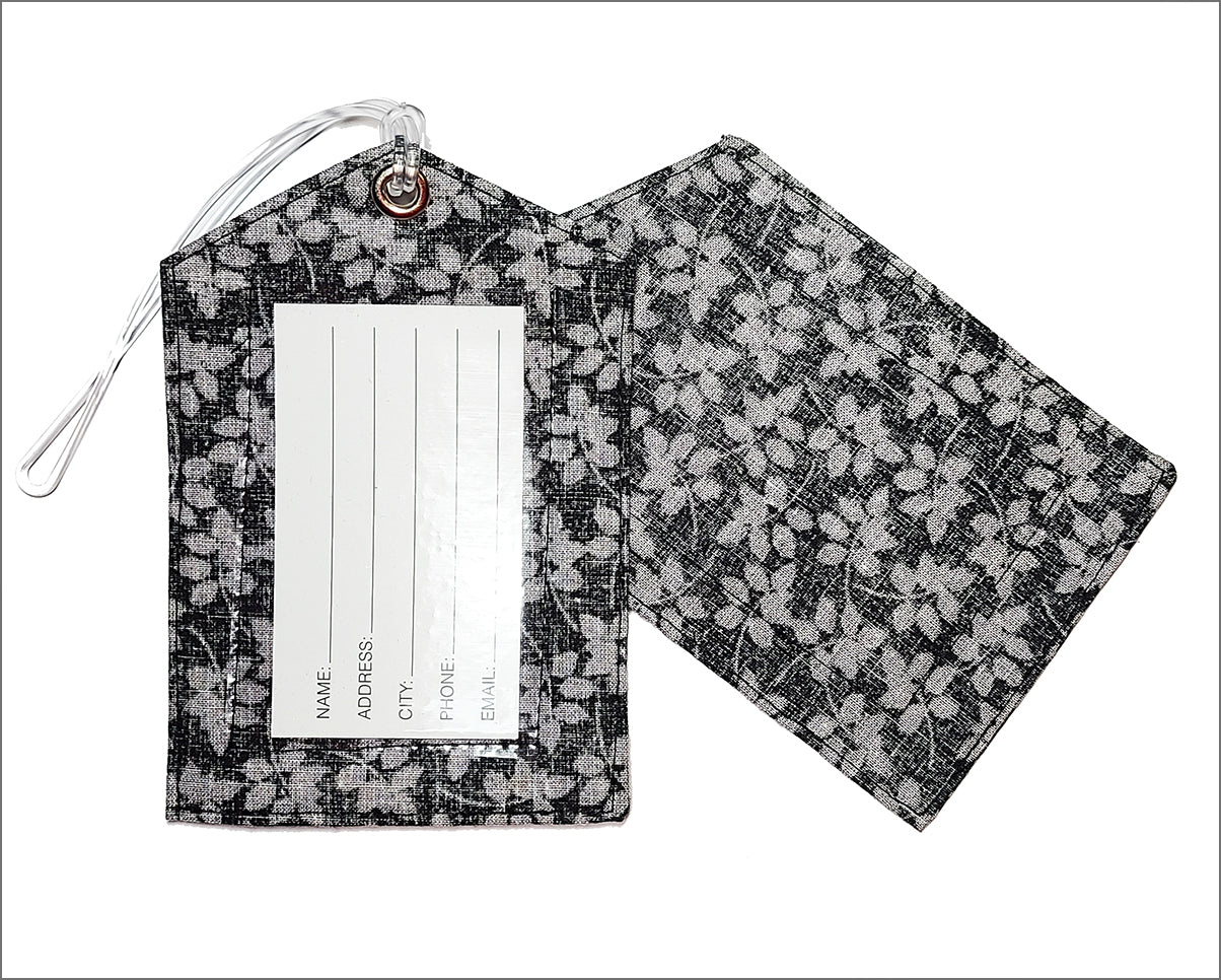 Luggage Tag - Gray Floral