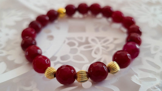 AAA Grade Natural Ruby Bracelet-July Birthstone