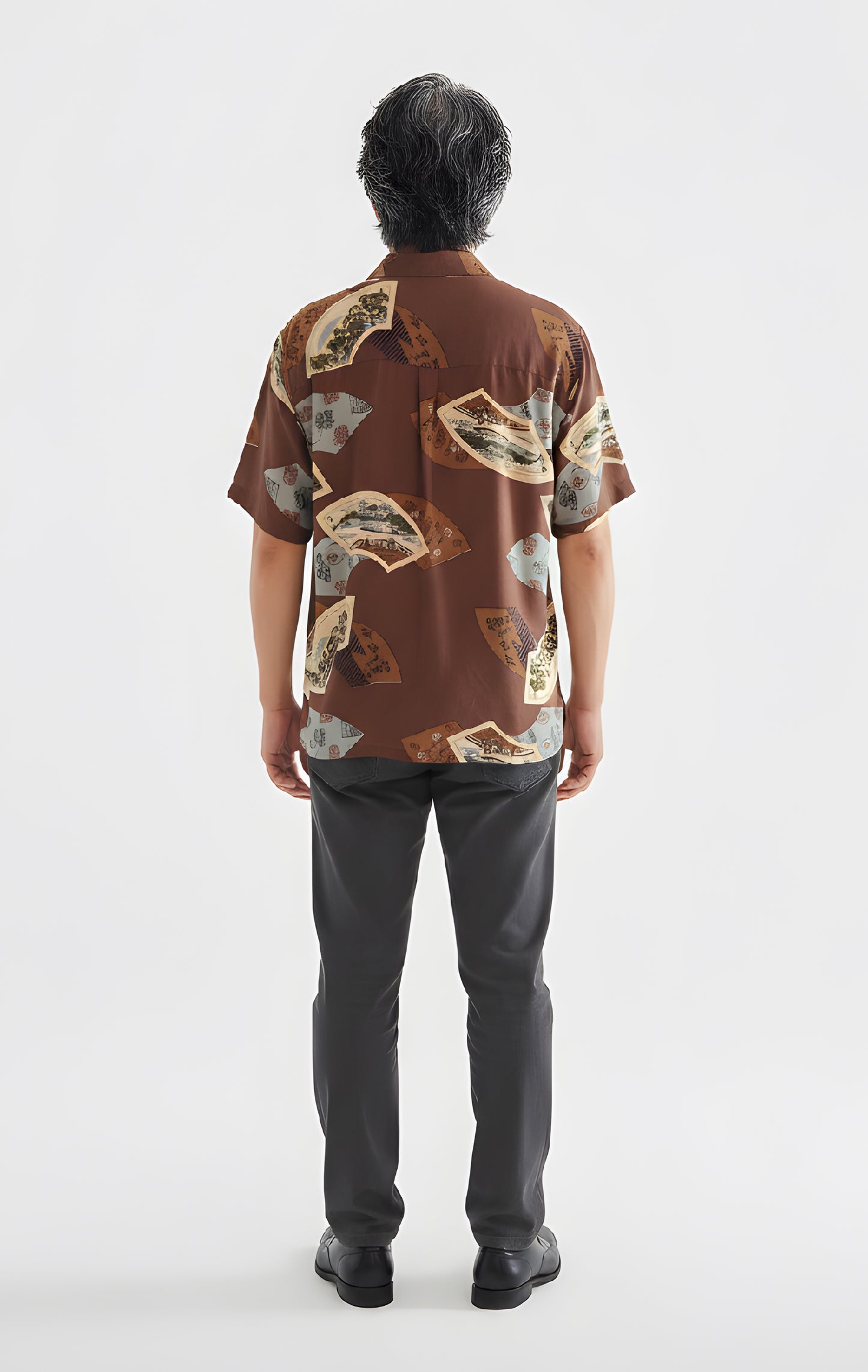 Men's Upcycled Kimono Fan Fare Shirt