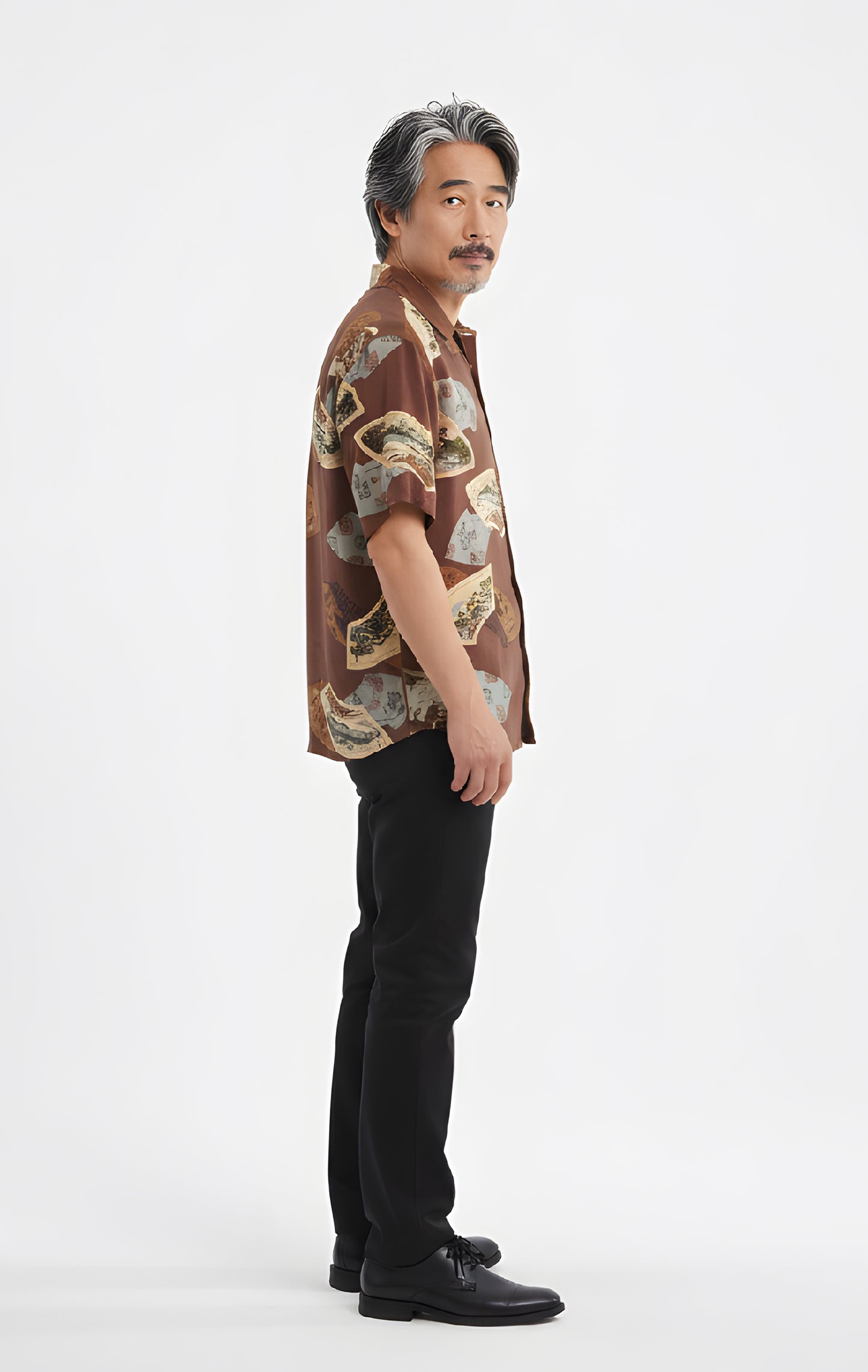 Men's Upcycled Kimono Fan Fare Shirt