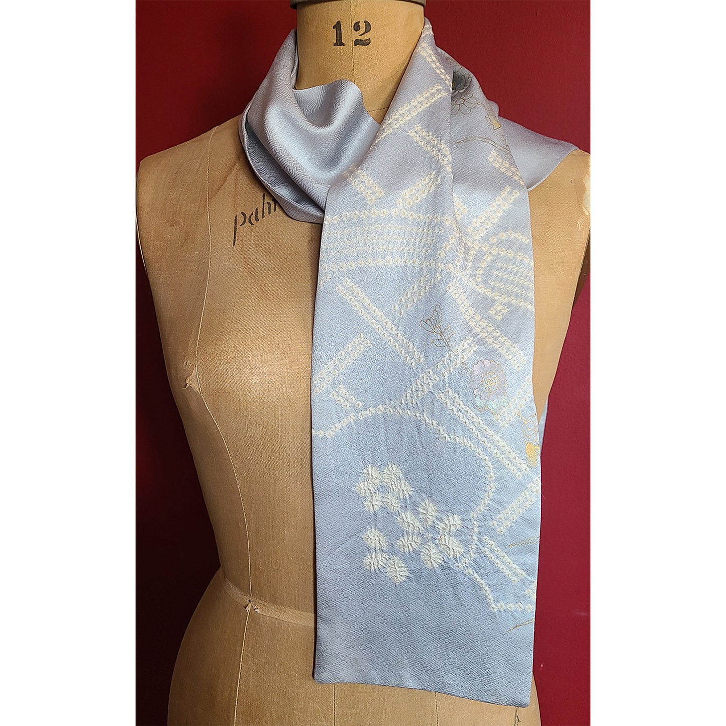 Delicate Shibori Floral Scarf