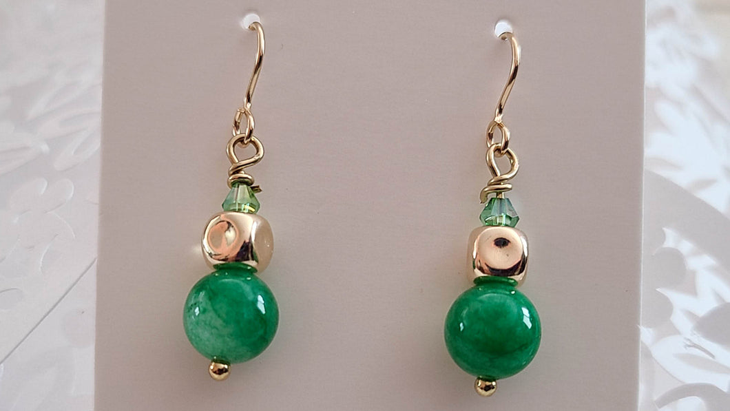 Natural Green Emerald Earrings-May Birthstone