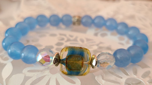 Natural Aquamarine Bracelet - March Birthstone