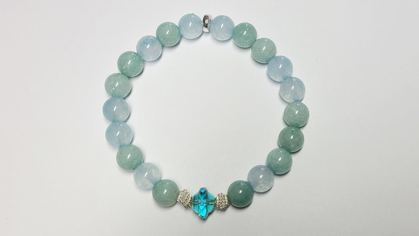 AAA Grade Triple Aquamarine Bracelet-March Birthstone